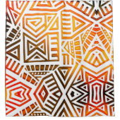 Ethnic Bronze Geometric Duschvorhang (Vorderseite)