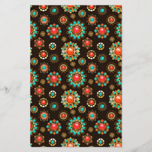Ethnic Brooches Nahtloses Muster