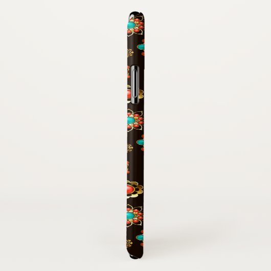 Ethnic Brooches Nahtloses Muster Case-Mate iPhone Hülle (Hinten/Rechts)