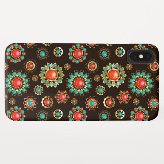 Ethnic Brooches Nahtloses Muster Case-Mate iPhone Hülle (Rückseite (Horizontal))