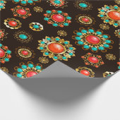 Ethnic Brooches Nahtloses Muster Geschenkpapier (Ecke)