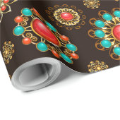 Ethnic Brooches Nahtloses Muster Geschenkpapier (Rolleneckpunkt)