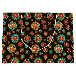 Ethnic Brooches Nahtloses Muster Große Geschenktüte