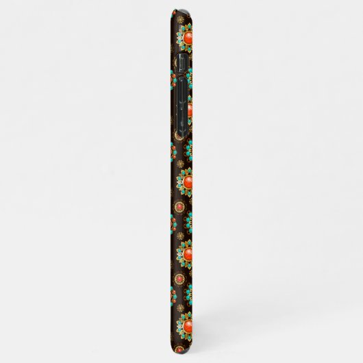 Ethnic Brooches Nahtloses Muster iPhone Hülle (Linke Seite)