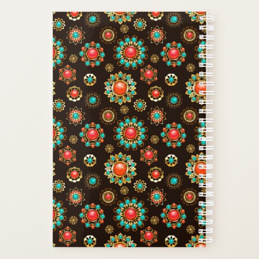 Ethnic Brooches Nahtloses Muster Planer (Rückseite)