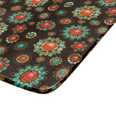 Ethnic Brooches Nahtloses Muster Schneidebrett (Ecke)