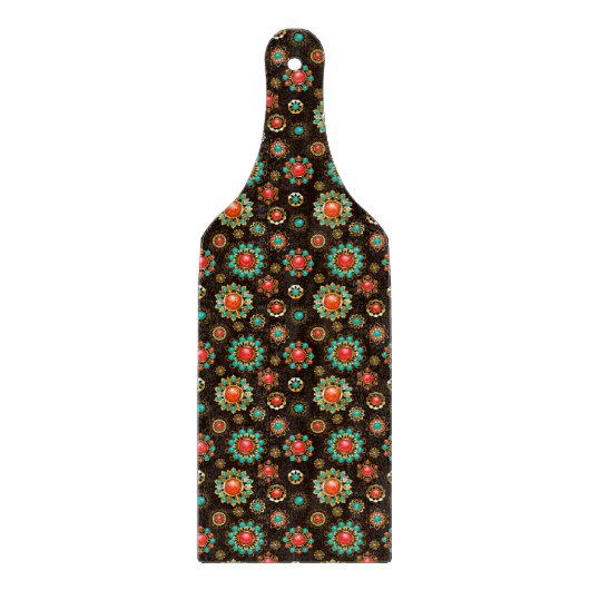 Ethnic Brooches Nahtloses Muster Schneidebrett (Vorderseite)