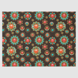 Ethnic Brooches Nahtloses Muster Seidenpapier