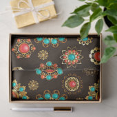 Ethnic Brooches Nahtloses Muster Seidenpapier (Geschenk)