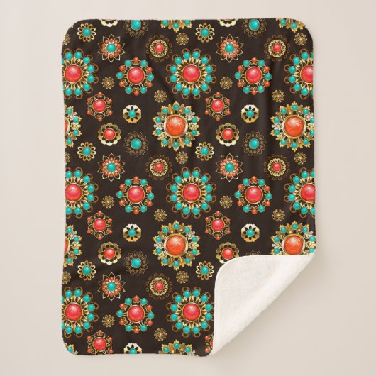 Ethnic Brooches Nahtloses Muster Sherpadecke (Vorderseite)