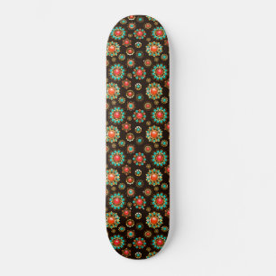 Ethnic Brooches Nahtloses Muster Skateboard