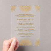 Ethnic Brown Mandala Indian Wedding Acryleinladungen (Insitu (Handheld))