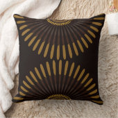 Ethnic Brown zentrierter Feathery Fan Kissen (Decke)