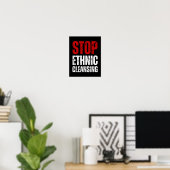 Ethnic Cleansing stoppen | rot und weiß Poster (Heimbüro)