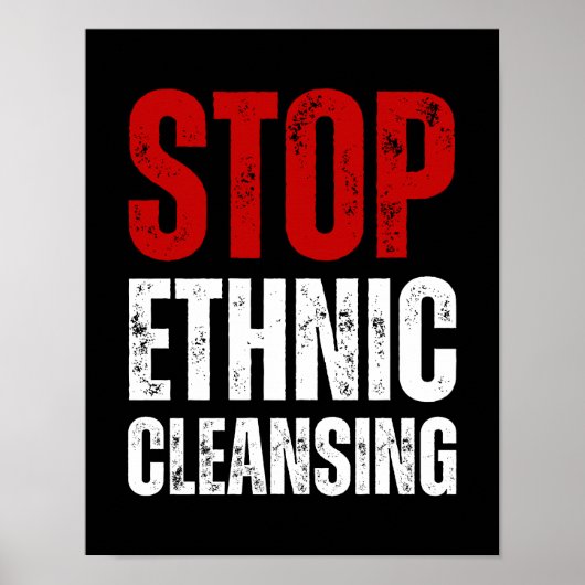 Ethnic Cleansing stoppen | rot und weiß Poster (Vorne)