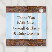 Ethnic Cowboy Baby und Teddy Bear Vielen Dank Geschenkanhänger (Rückseite)