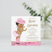 Ethnic Cowgirl Baby Dusche Einladung (Stehend Vorderseite)