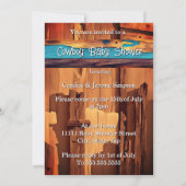 Ethnic Cute Cowboy Boy Baby Shower dogs Red Blue Einladung (Rückseite)