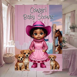 Ethnic Cute Cowgirl Baby Shower Pink Blue Animals Einladung