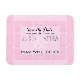 Ethnic Design Pink Wedding Save the Date Magnet