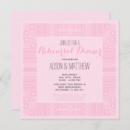 Ethnic Design Probe Dinner Einladung #3 (Vorne/Hinten)