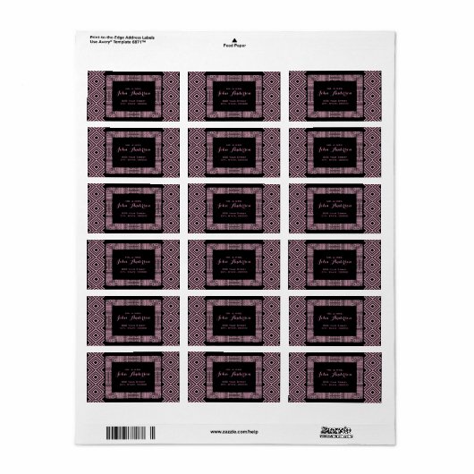 Ethnic Design Return Address Labels #3 Adressaufkleber (Vorne)