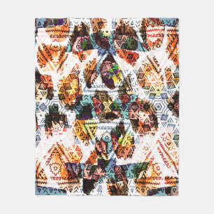 Ethnic design. Striped watercolor seamless pattern Fleecedecke