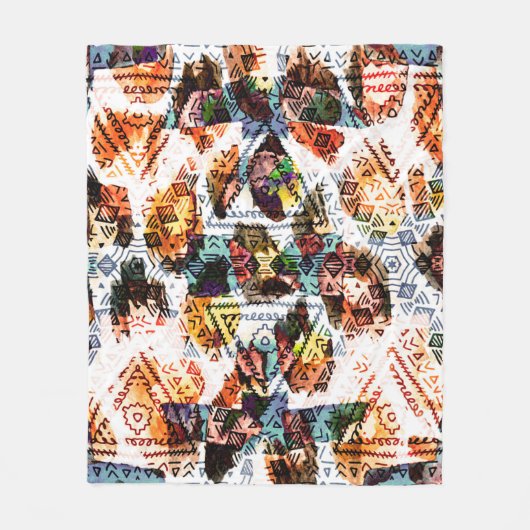 Ethnic design. Striped watercolor seamless pattern Fleecedecke (Vorderseite)