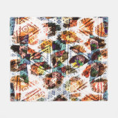 Ethnic design. Striped watercolor seamless pattern Fleecedecke (Vorderseite (Horizontal))