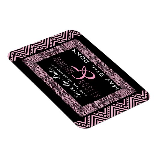 Ethnic Design Wedding Save the Date Magnet 3 (Rechte Seite)