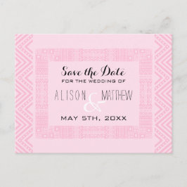 Ethnic Design Wedding Save the Date Postcard 2 Ankündigungspostkarte