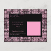 Ethnic Design Wedding Save the Date Postcard 3 Ankündigungspostkarte (Rückseite)