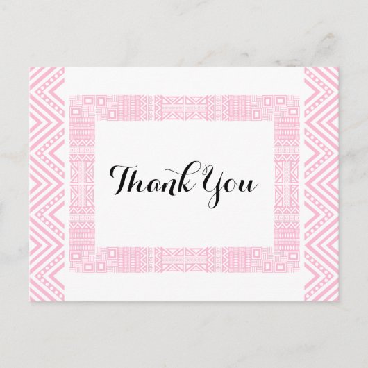 Ethnic Design Wedding Vielen Dank Postcard 1 Postkarte (Vorderseite)