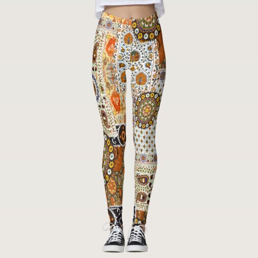 Ethnic Digital Abstrakt: Nahtloses Muster Leggings (Vorderseite)