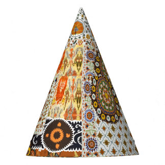 Ethnic Digital Abstrakt: Nahtloses Muster Partyhütchen