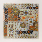 Ethnic Digital Abstrakt: Nahtloses Muster Puzzle (Horizontal)