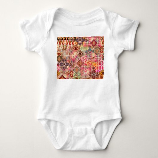 Ethnic Digital Abstrakt Seamless Muster Baby Strampler (Vorderseite)