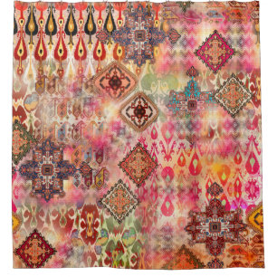 Ethnic Digital Abstrakt Seamless Muster Duschvorhang