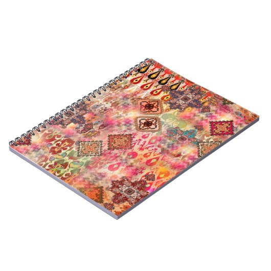 Ethnic Digital Abstrakt Seamless Muster Notizblock (Linke Seite)