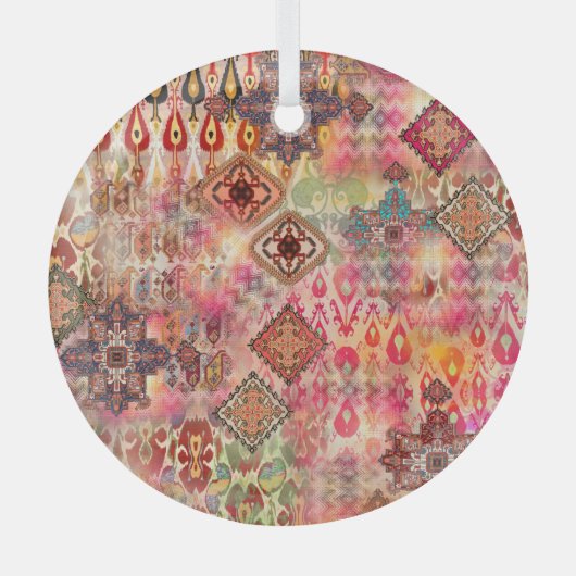 Ethnic Digital Abstrakt Seamless Muster Ornament Aus Glas (Vorderseite)