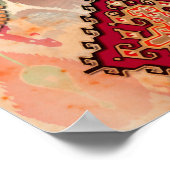 Ethnic Digital Abstrakt Seamless Muster Poster (Ecke)