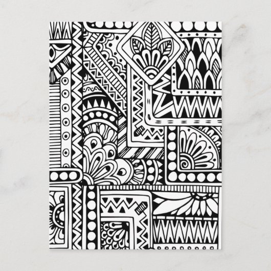 Ethnic Doodle Postkarte (Vorderseite)
