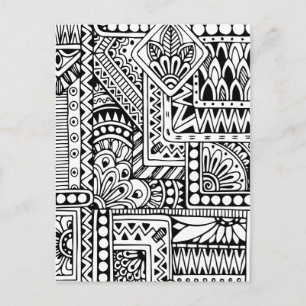 Ethnic Doodle Postkarte