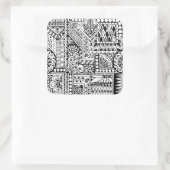 Ethnic Doodle Quadratischer Aufkleber (Tasche)