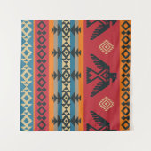 Ethnic Eagles Tribal Vintages Muster Wandteppich (Vorderseite (Horizontal))