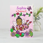 Ethnic Fairy Birthday Einladung (Stehend Vorderseite)