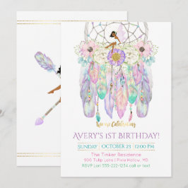 Ethnic Fairy Dream Catcher Boho Feathers Arrows Einladung