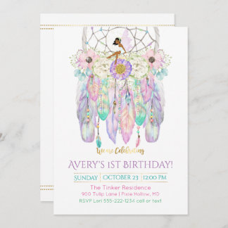 Ethnic Fairy Dream Catcher Boho Feathers Arrows Einladung