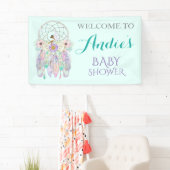 Ethnic Fairy Dream Catcher Boho Feathers Pastels Banner (Insitu)