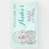 Ethnic Fairy Dream Catcher Boho Feathers Pastels Banner (Vertikal)